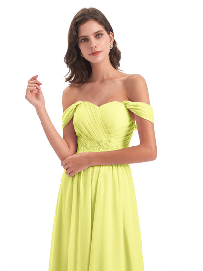 Sonia Off The Shoulder Bridesmaid Dresses With Appliques