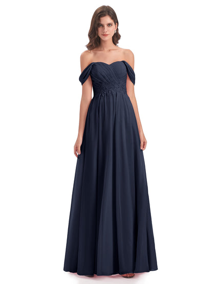 Sonia Off The Shoulder Bridesmaid Dresses With Appliques