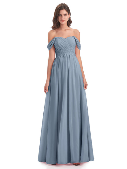 Sonia Off The Shoulder Bridesmaid Dresses With Appliques