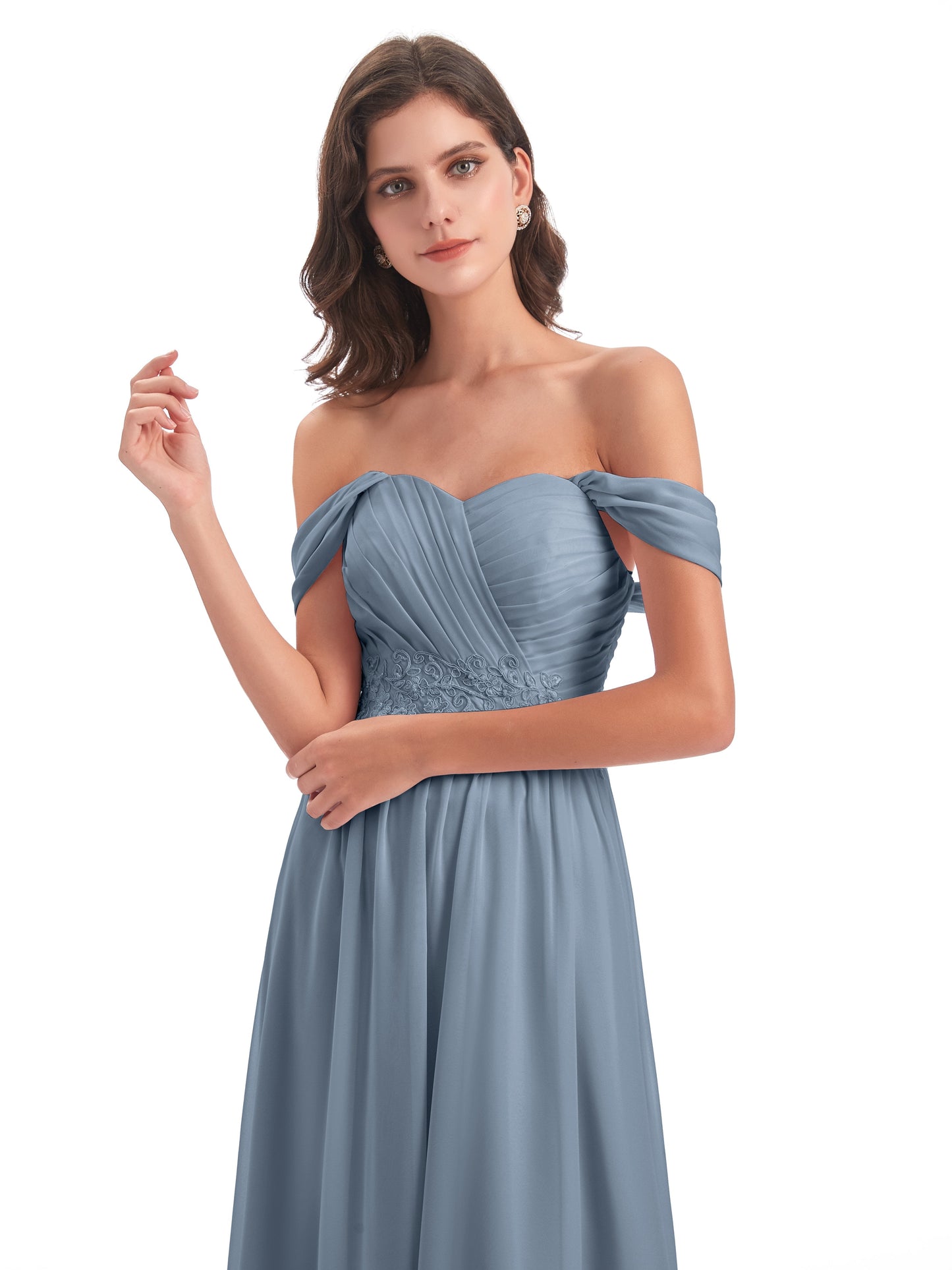 Sonia Off The Shoulder Bridesmaid Dresses With Appliques
