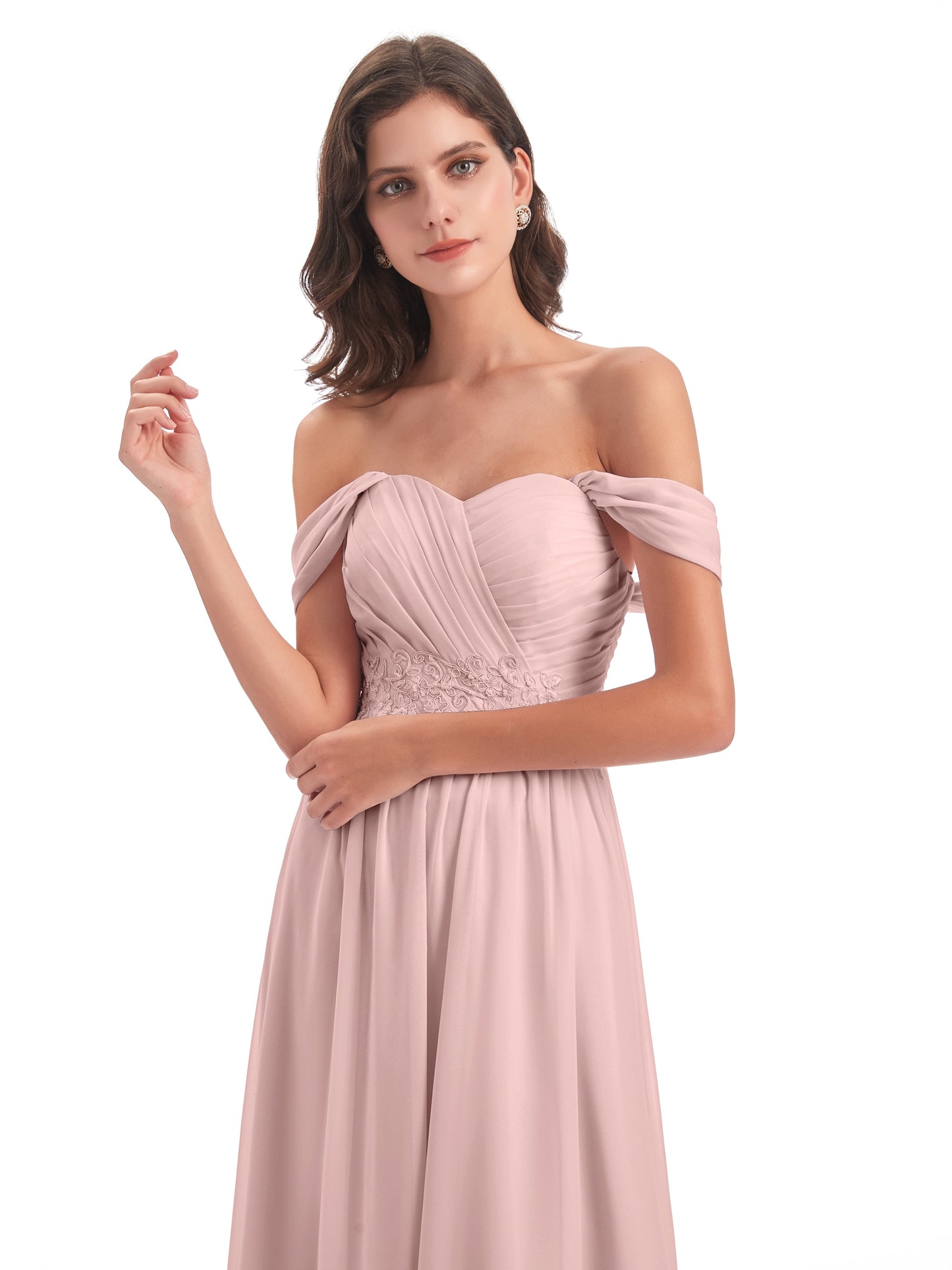 Sonia Off The Shoulder Bridesmaid Dresses With Appliques
