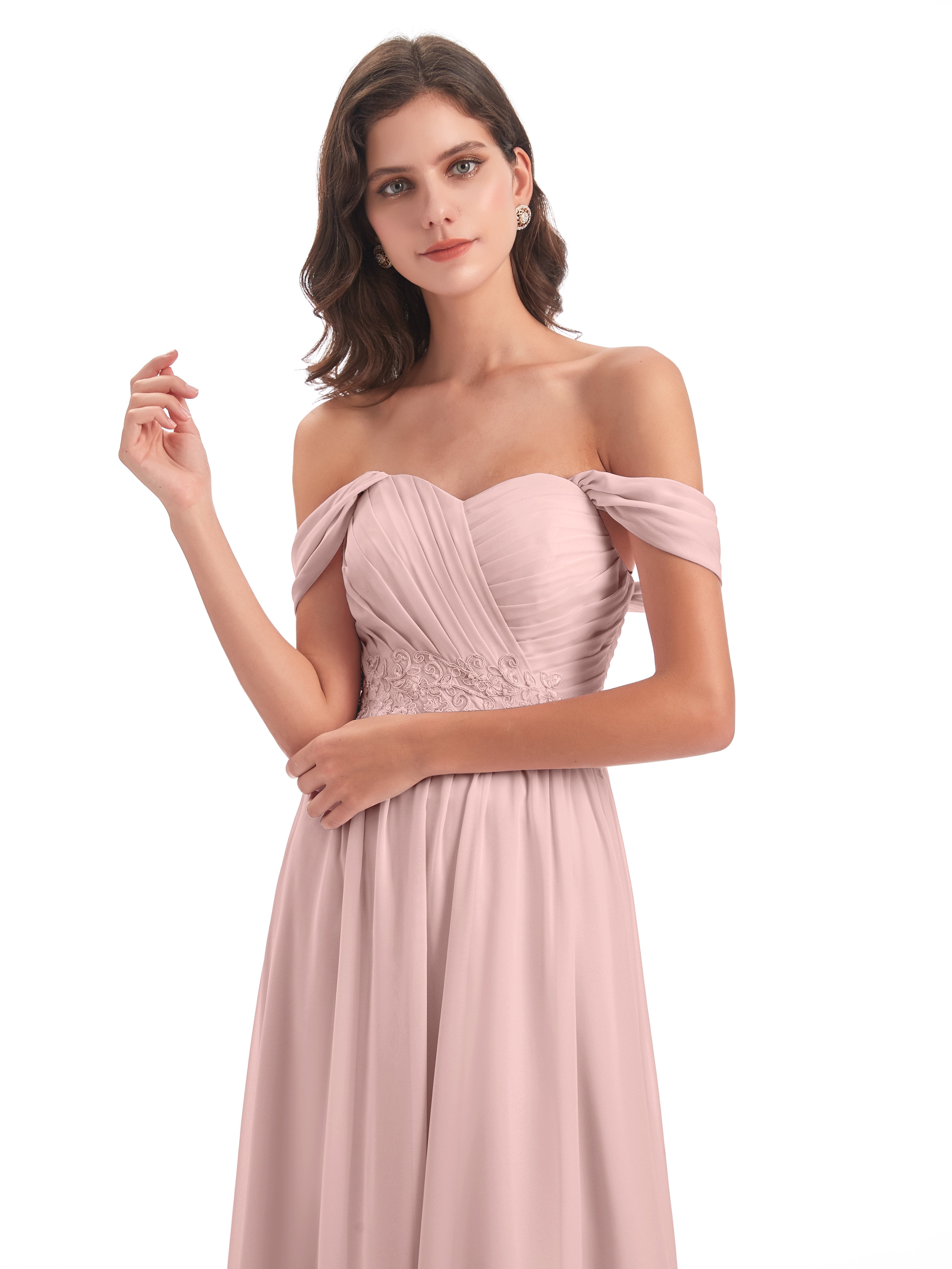 Sonia Off The Shoulder Bridesmaid Dresses With Appliques