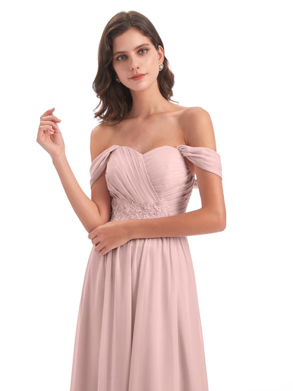 Sonia Off The Shoulder Bridesmaid Dresses With Appliques