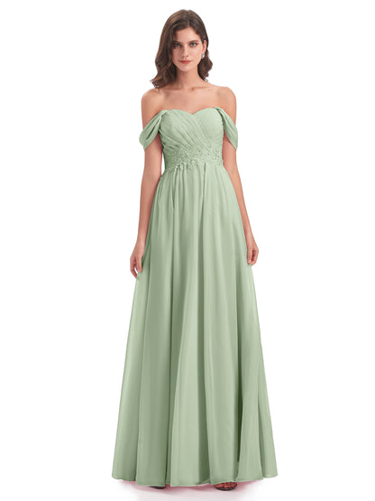 Sonia Off The Shoulder Bridesmaid Dresses With Appliques