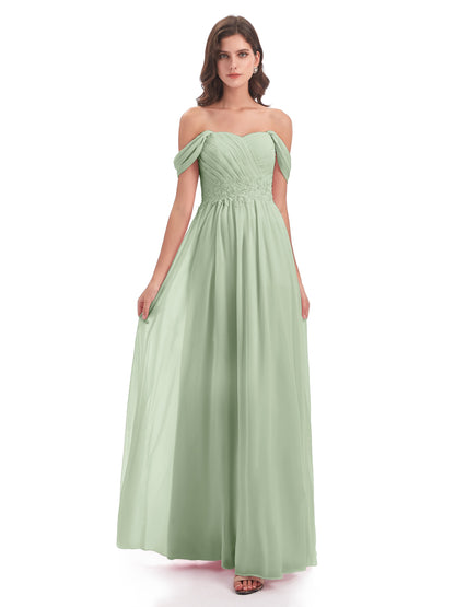 Sonia Off The Shoulder Bridesmaid Dresses With Appliques