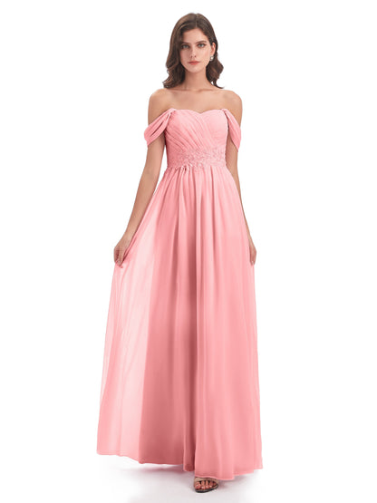 Sonia Off The Shoulder Bridesmaid Dresses With Appliques