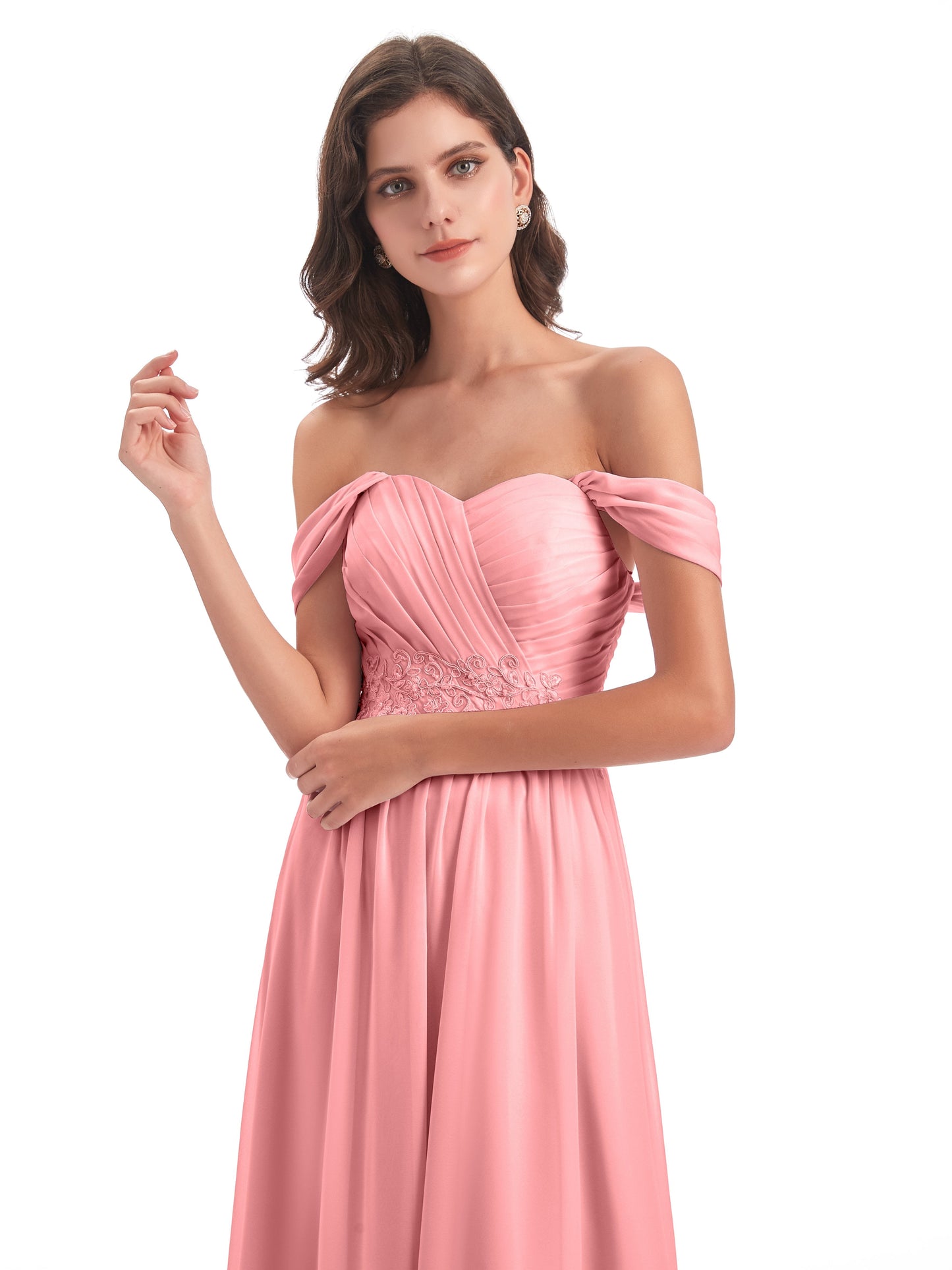Sonia Off The Shoulder Bridesmaid Dresses With Appliques