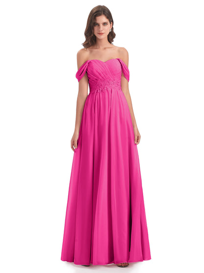 Sonia Off The Shoulder Bridesmaid Dresses With Appliques