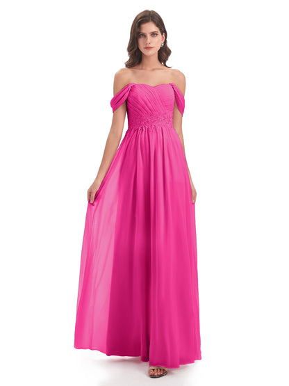 Sonia Off The Shoulder Bridesmaid Dresses With Appliques