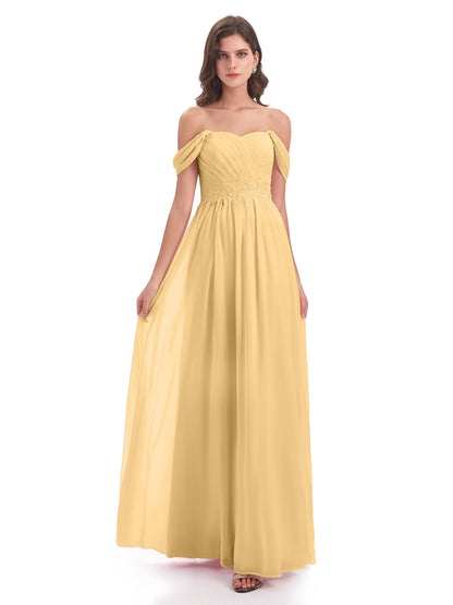 Sonia Off The Shoulder Bridesmaid Dresses With Appliques