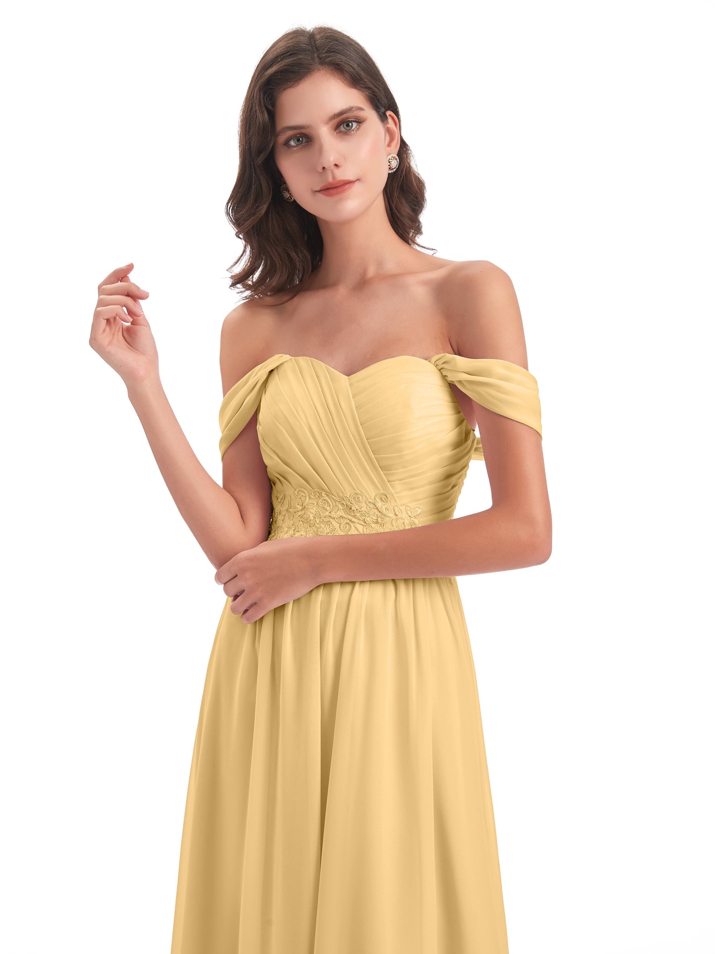 Sonia Off The Shoulder Bridesmaid Dresses With Appliques