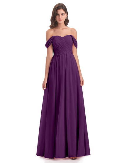 Sonia Off The Shoulder Bridesmaid Dresses With Appliques