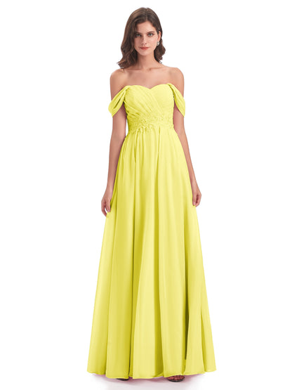 Sonia Off The Shoulder Bridesmaid Dresses With Appliques