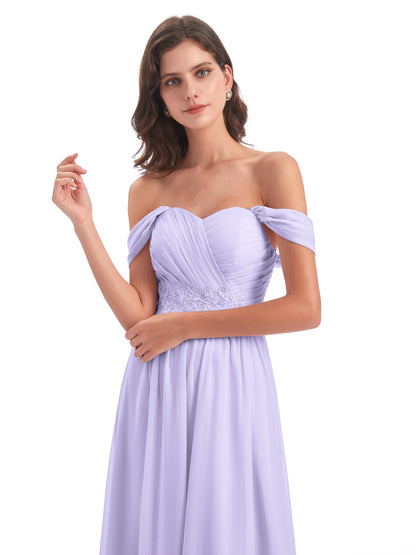 Sonia Off The Shoulder Bridesmaid Dresses With Appliques