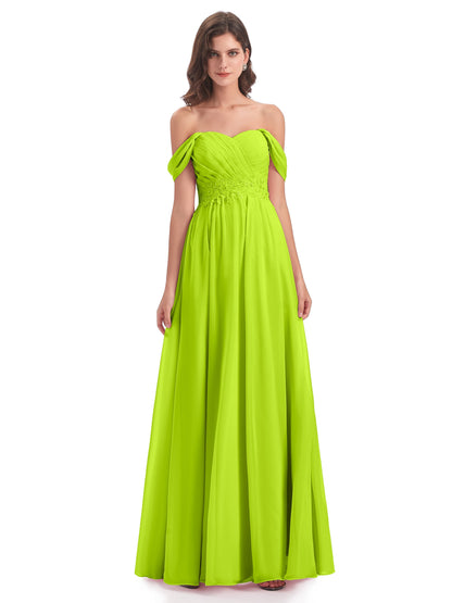 Sonia Off The Shoulder Bridesmaid Dresses With Appliques