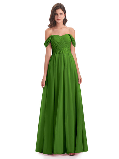 Sonia Off The Shoulder Bridesmaid Dresses With Appliques