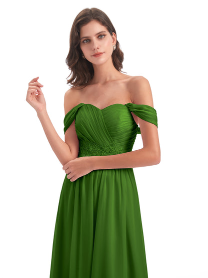 Sonia Off The Shoulder Bridesmaid Dresses With Appliques