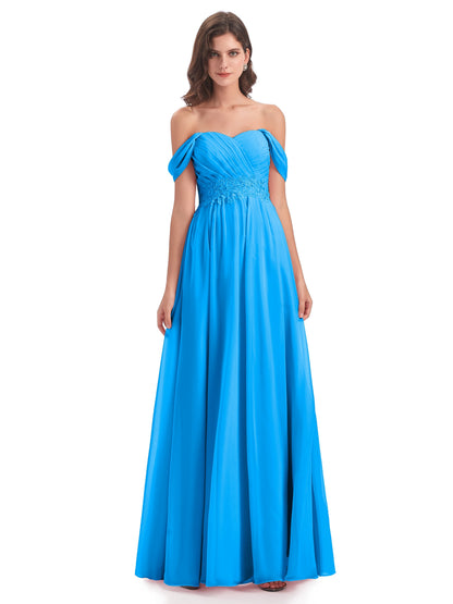 Sonia Off The Shoulder Bridesmaid Dresses With Appliques
