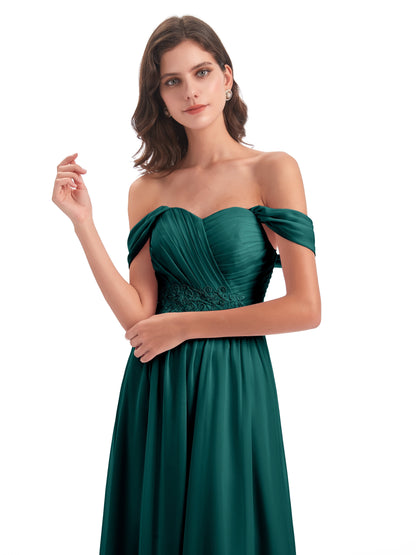 Sonia Off The Shoulder Bridesmaid Dresses With Appliques