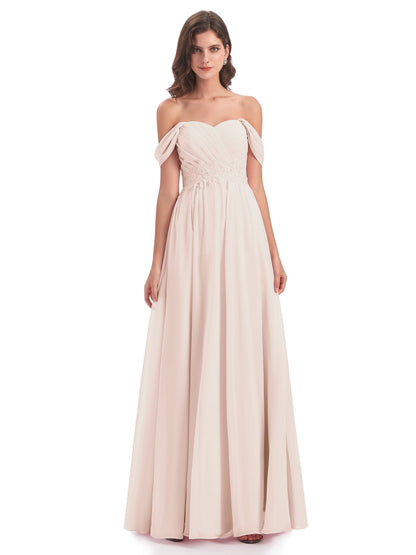 Sonia Off The Shoulder Bridesmaid Dresses With Appliques