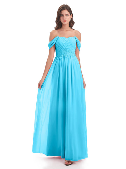 Sonia Off The Shoulder Bridesmaid Dresses With Appliques