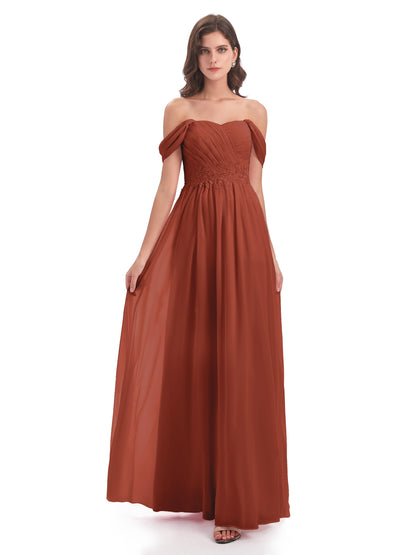 Sonia Off The Shoulder Bridesmaid Dresses With Appliques