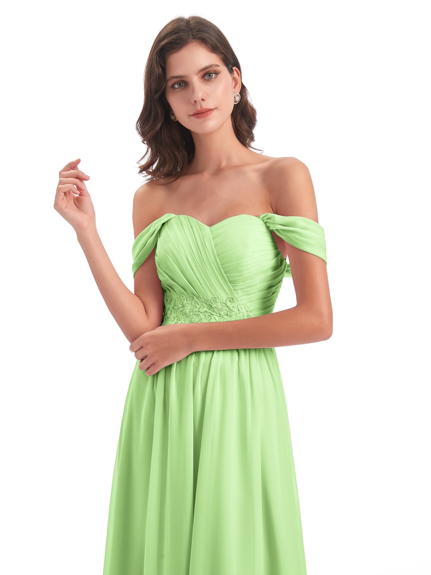 Sonia Off The Shoulder Bridesmaid Dresses With Appliques