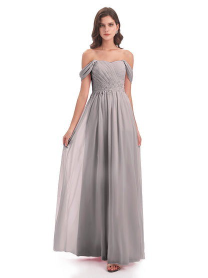 Sonia Off The Shoulder Bridesmaid Dresses With Appliques