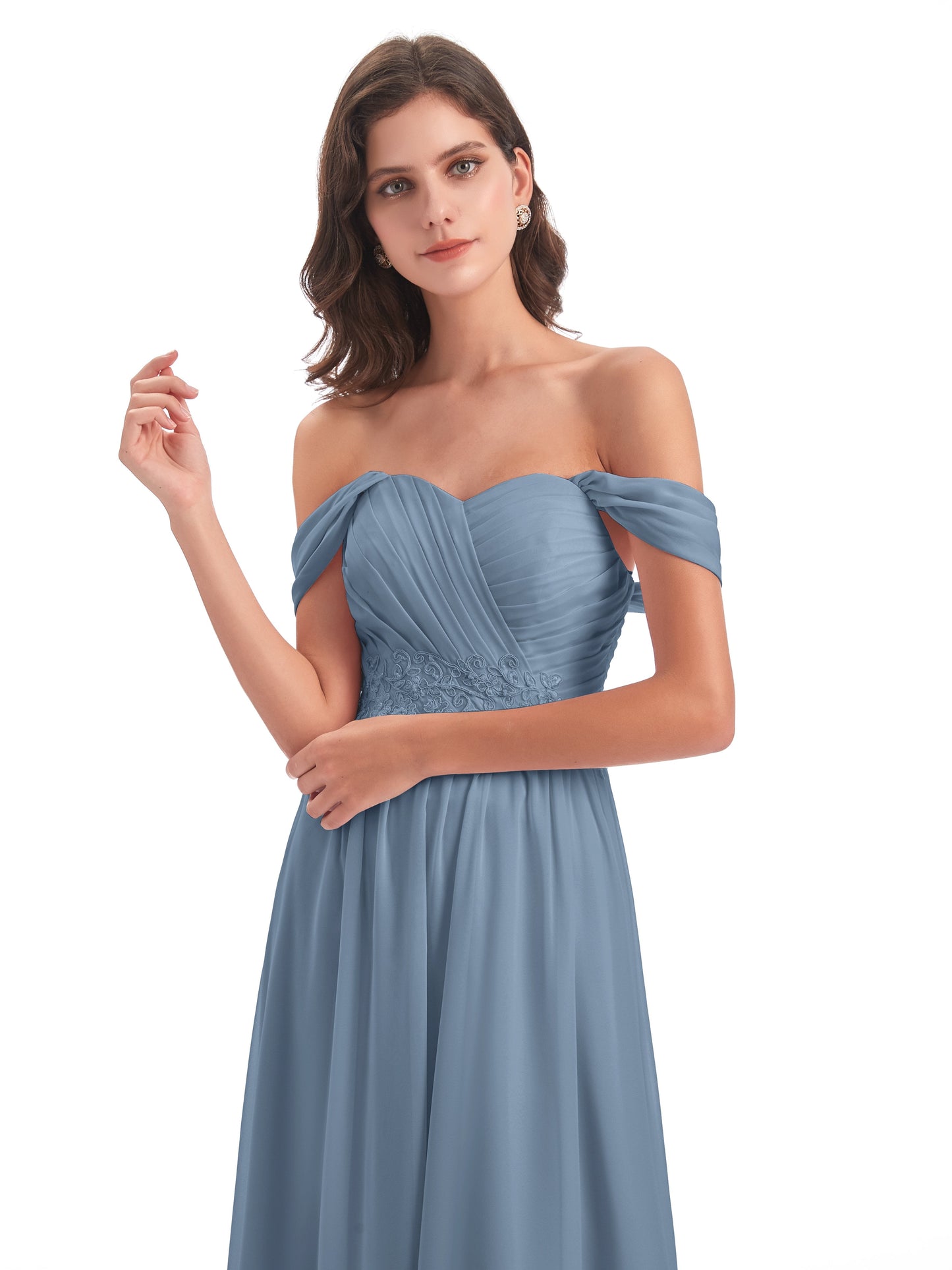 Sonia Off The Shoulder Bridesmaid Dresses With Appliques
