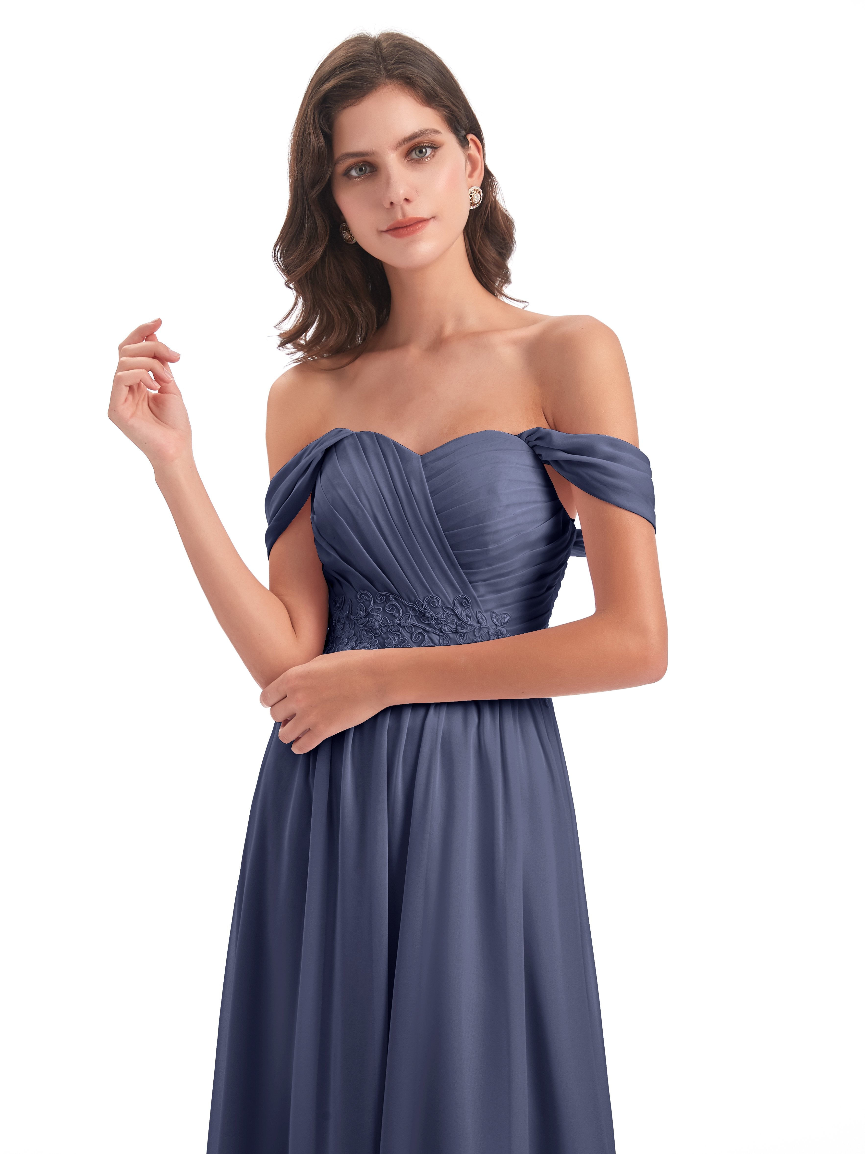 Sonia Off The Shoulder Bridesmaid Dresses With Appliques