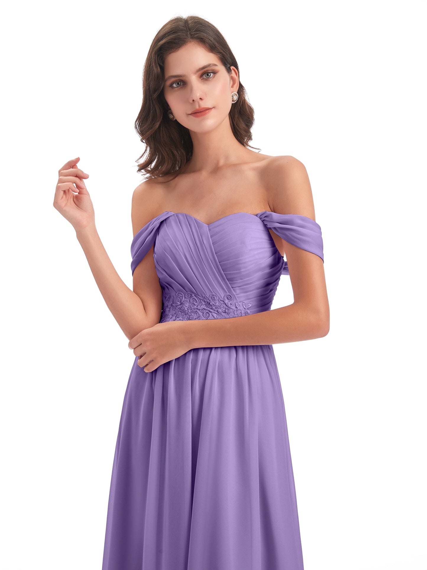 Sonia Off The Shoulder Bridesmaid Dresses With Appliques