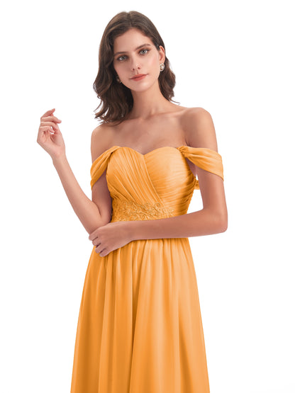 Sonia Off The Shoulder Bridesmaid Dresses With Appliques