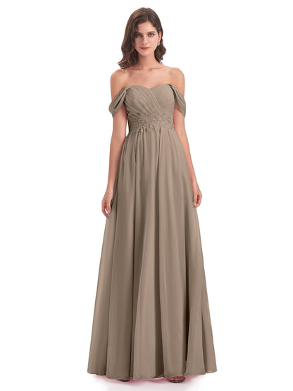 Sonia Off The Shoulder Bridesmaid Dresses With Appliques