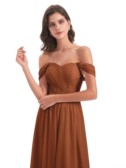 Sonia Off The Shoulder Bridesmaid Dresses With Appliques