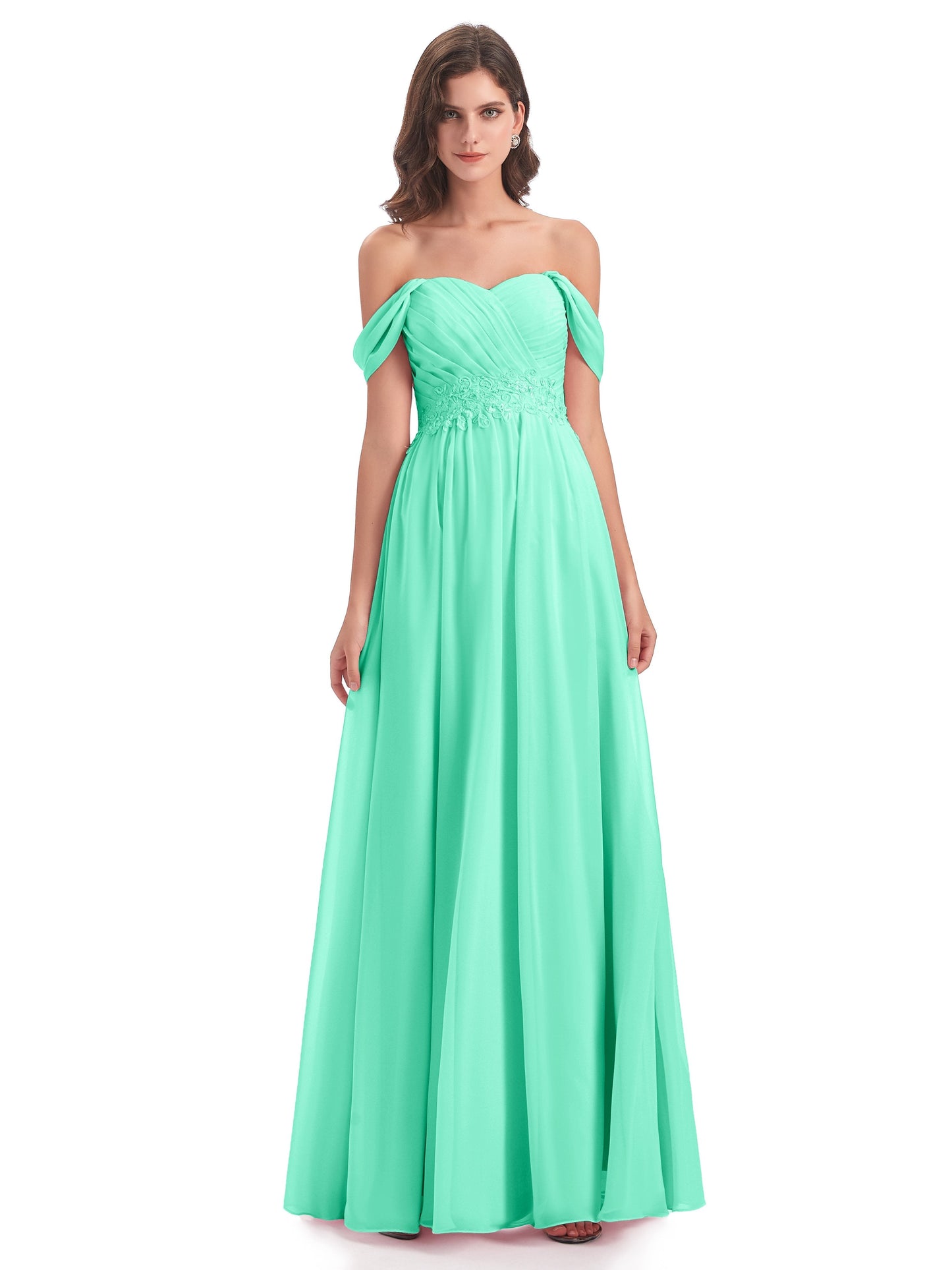 Sonia Off The Shoulder Bridesmaid Dresses With Appliques