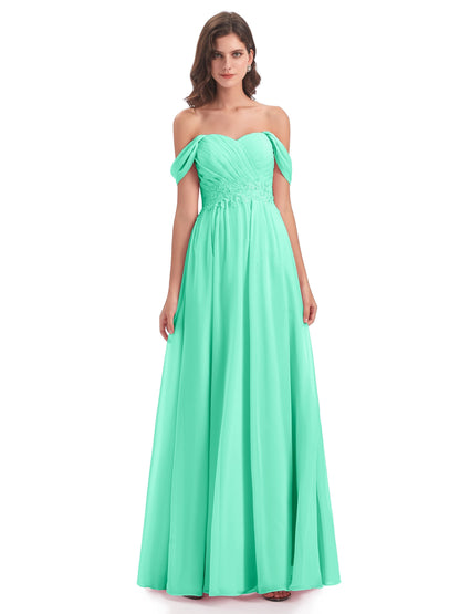 Sonia Off The Shoulder Bridesmaid Dresses With Appliques