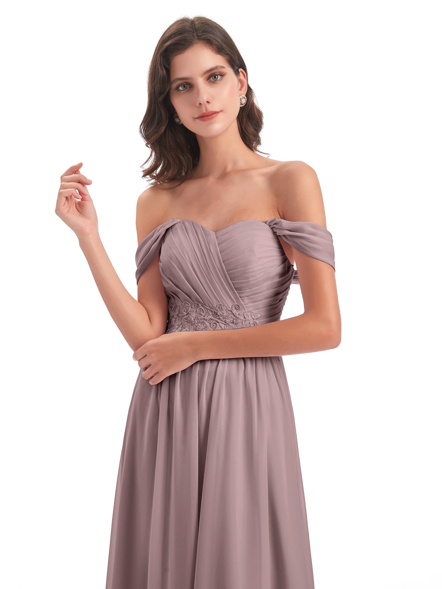 Sonia Off The Shoulder Bridesmaid Dresses With Appliques