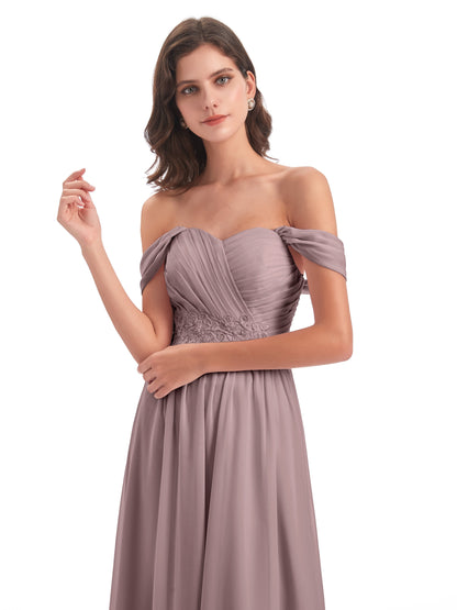 Sonia Off The Shoulder Bridesmaid Dresses With Appliques