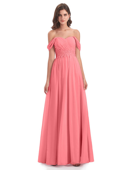 Sonia Off The Shoulder Bridesmaid Dresses With Appliques