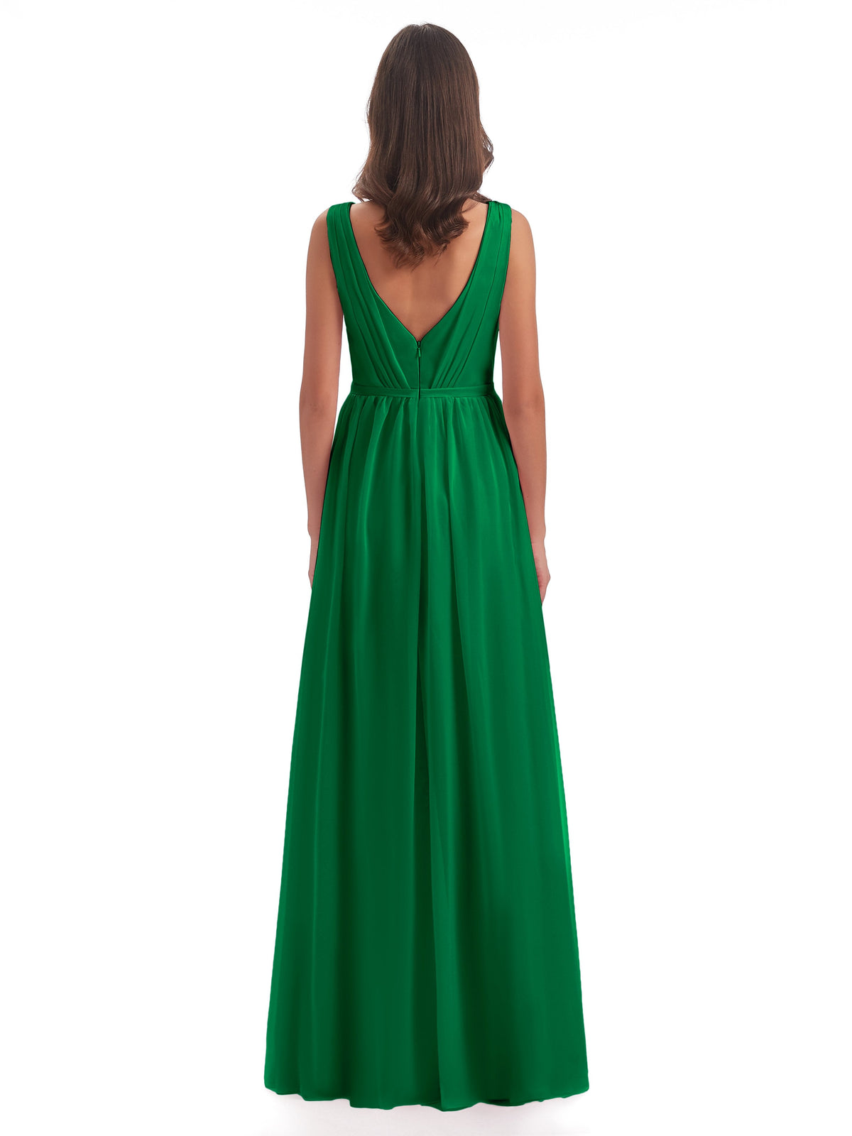 Sophia Sheath Floor Length V Neck Chiffon Bridesmaid Dresses