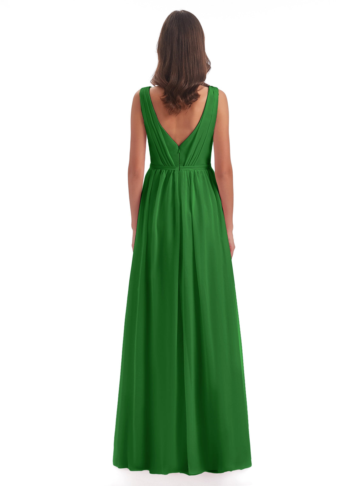 Sophia Sheath Floor Length V Neck Chiffon Bridesmaid Dresses