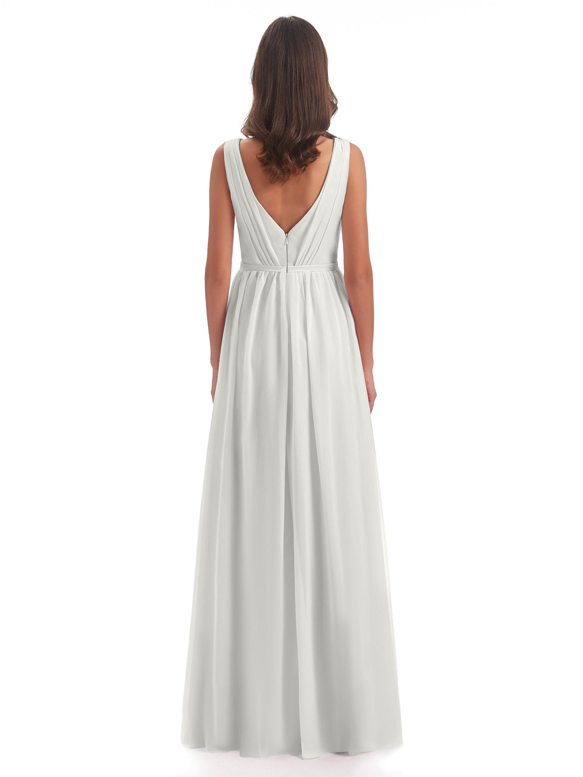 Sophia Sheath Floor Length V Neck Chiffon Bridesmaid Dresses