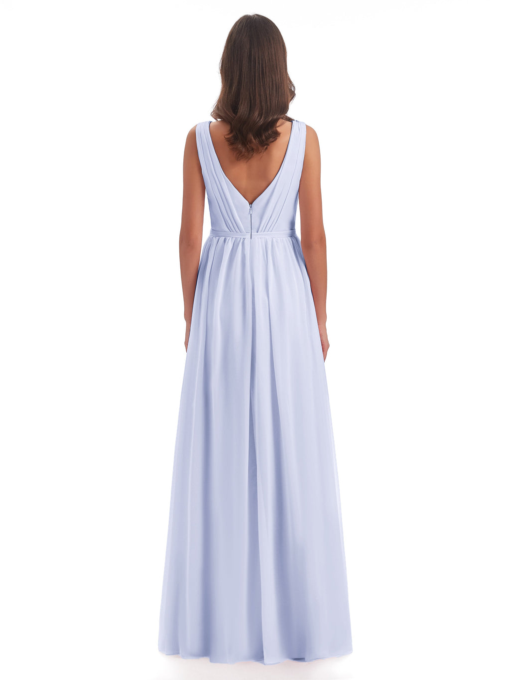 Sophia Sheath Floor Length V Neck Chiffon Bridesmaid Dresses