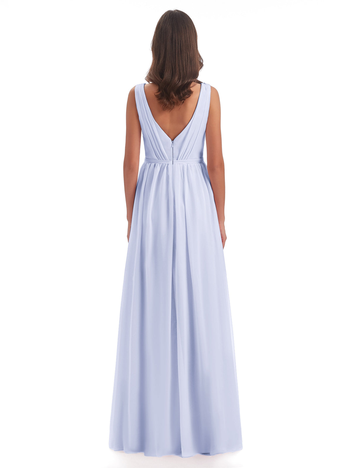 Sophia Sheath Floor Length V Neck Chiffon Bridesmaid Dresses