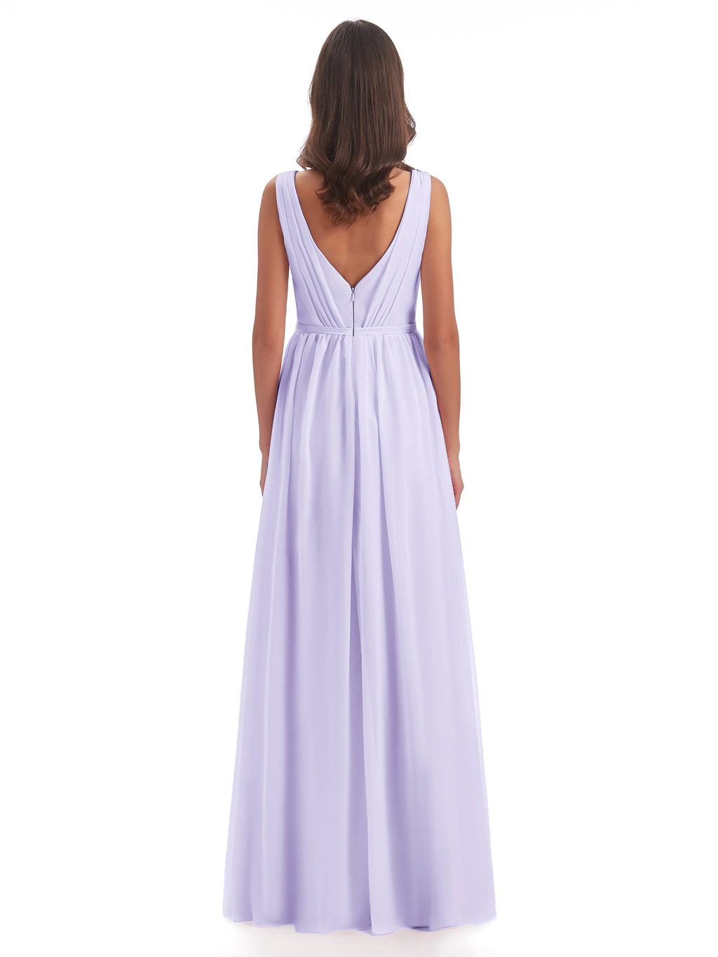 Sophia Sheath Floor Length V Neck Chiffon Bridesmaid Dresses