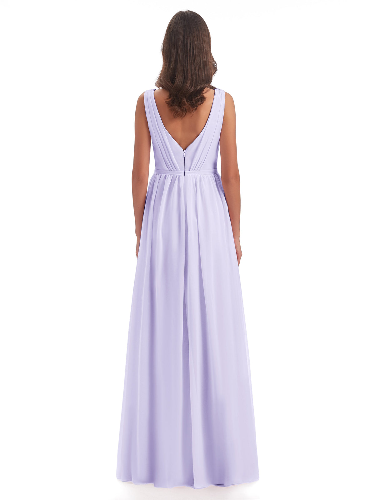 Sophia Sheath Floor Length V Neck Chiffon Bridesmaid Dresses