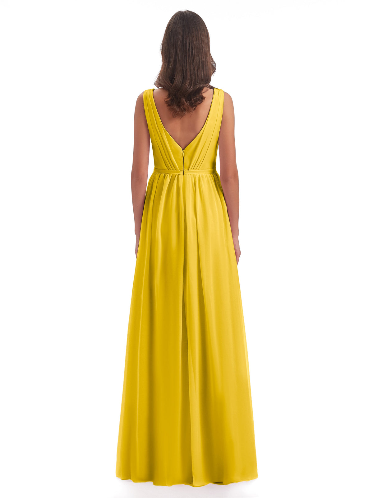 Sophia Sheath Floor Length V Neck Chiffon Bridesmaid Dresses