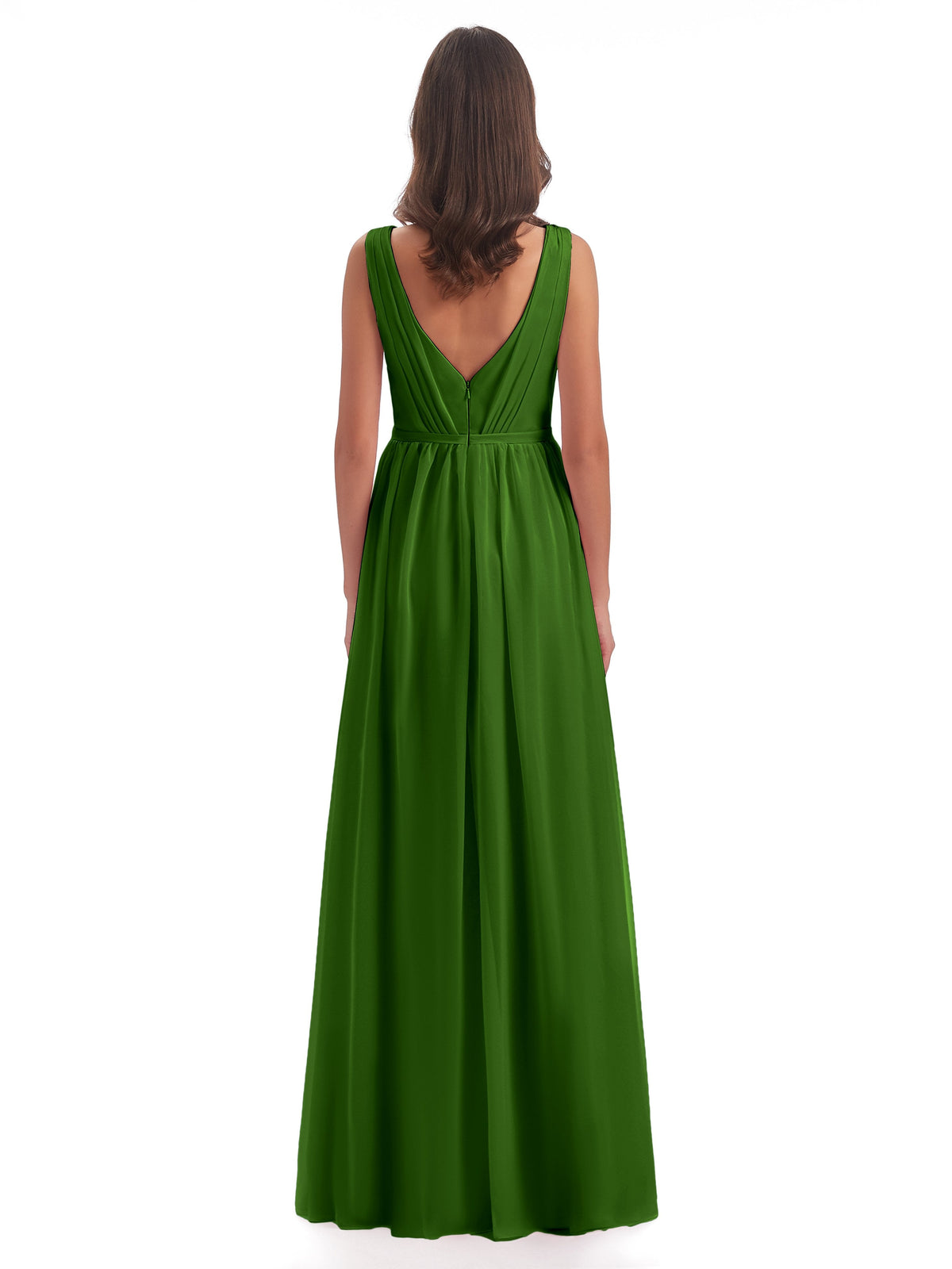 Sophia Sheath Floor Length V Neck Chiffon Bridesmaid Dresses