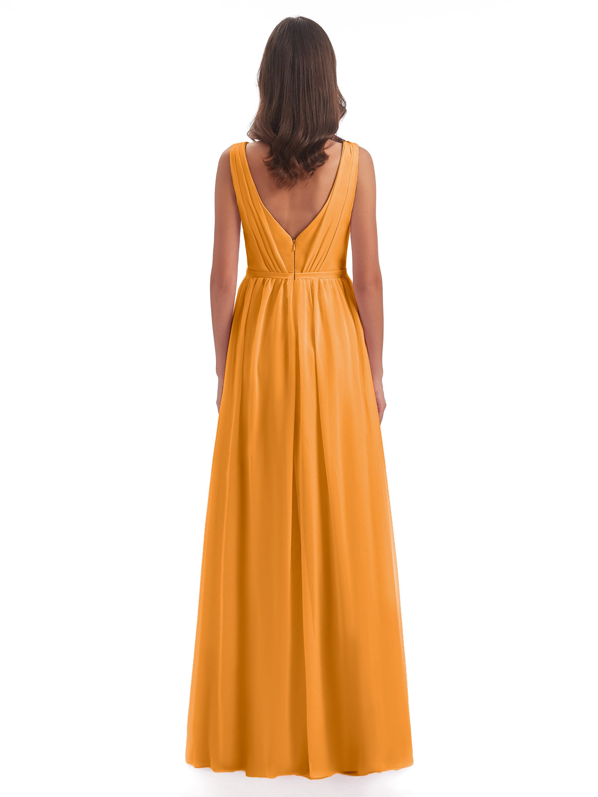 Sophia Sheath Floor Length V Neck Chiffon Bridesmaid Dresses