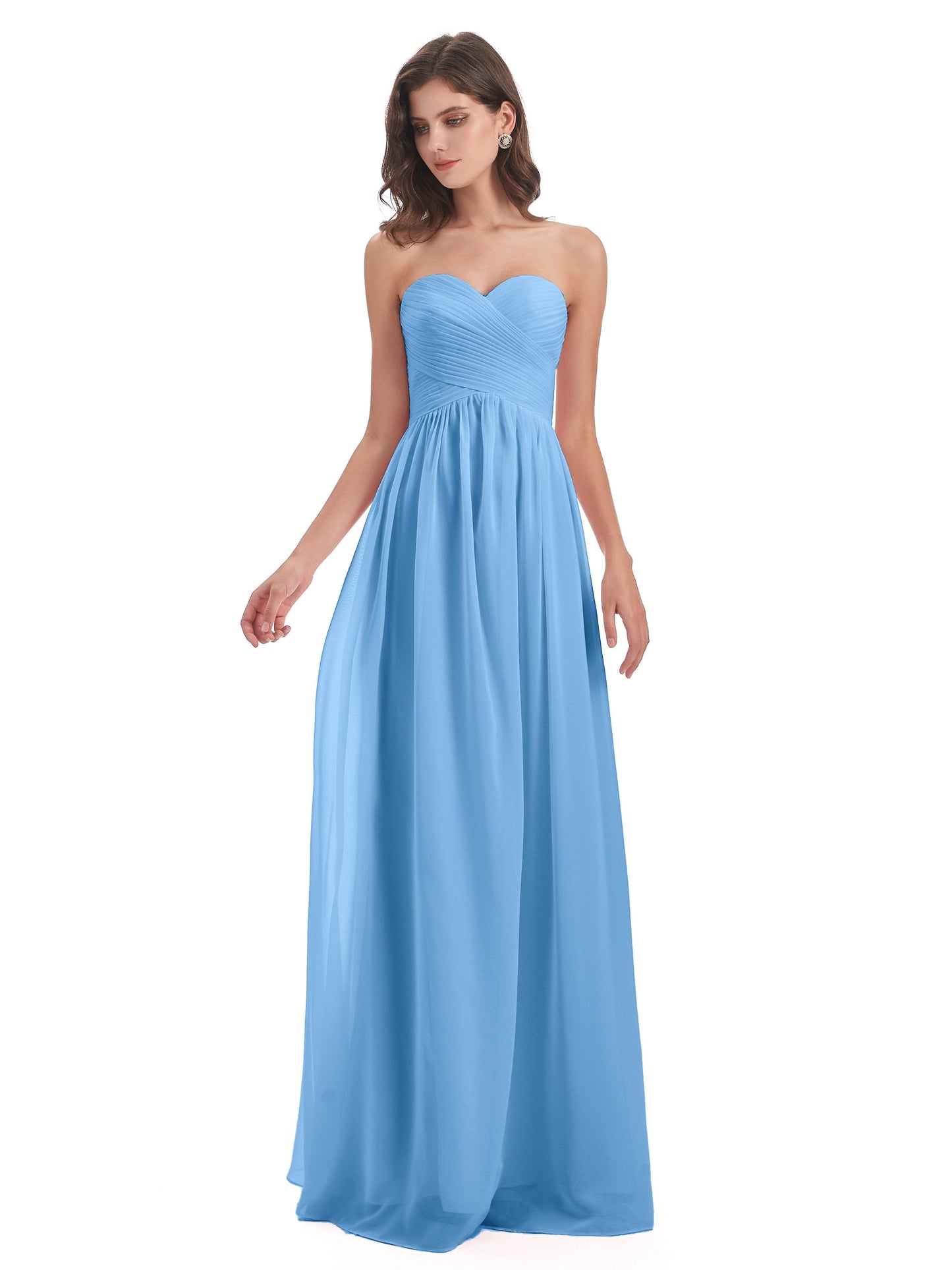 Sunny Floor Length Sweetheart Chiffon Bridesmaid Dresses